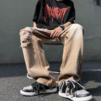 Retro Washed Ripped Casual Jeans