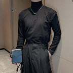 Turtleneck Solid Color Long-sleeved T-shirt