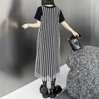 Mesh Panel Slit Dress