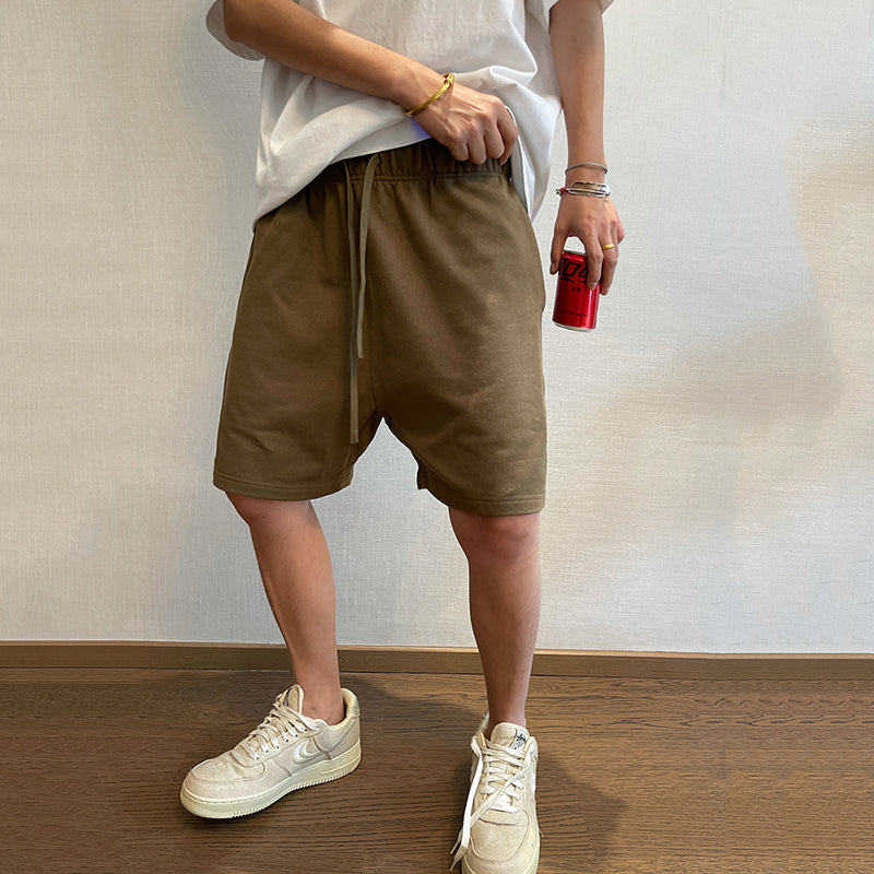 Vintage Solid Color Sports Shorts
