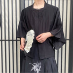 Summer Square Collar Mid-Sleeve Hanfu Shirt