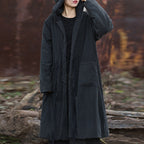 Thickened Warm Hooded Mid-length Cotton Coat