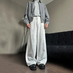 Distressed White Tie-Dye Denim Straight Trousers