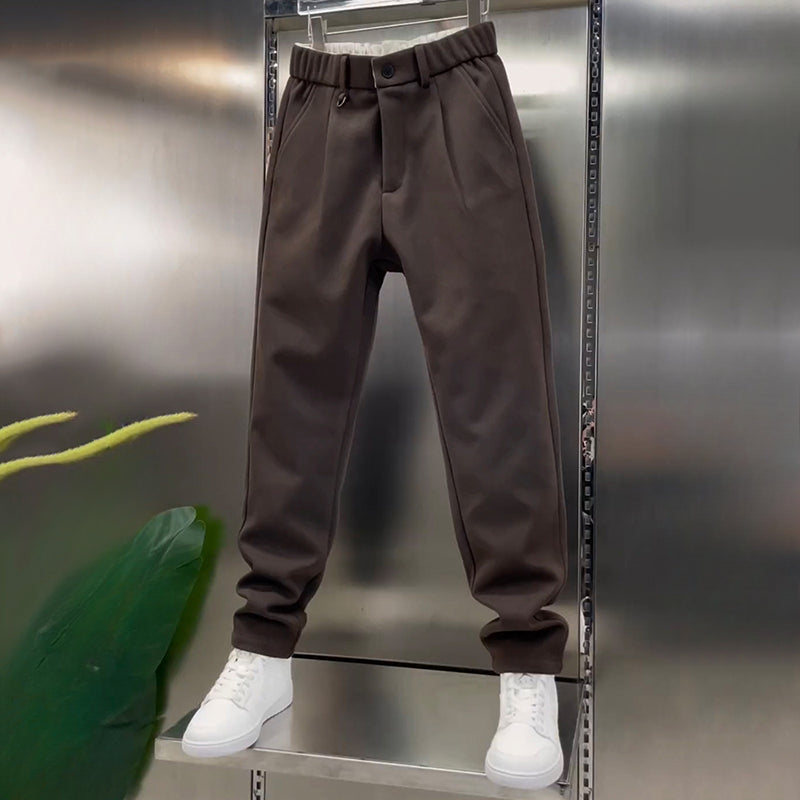 Slightly Tapered Loose Drape Elastic Waist Trousers