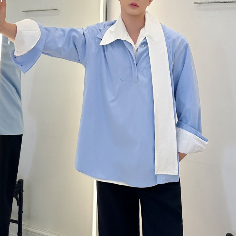 Tie-Panel Drape Casual Shirt