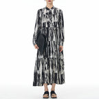 Loose Bohemian Striped Cake Dress