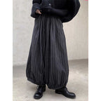 Loose Fleece Striped Wide-Leg Bloomers