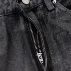 Glitter-coated Slim-fit Stacked Denim Flared Pants