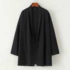 Loose cardigan cotton and linen Coat